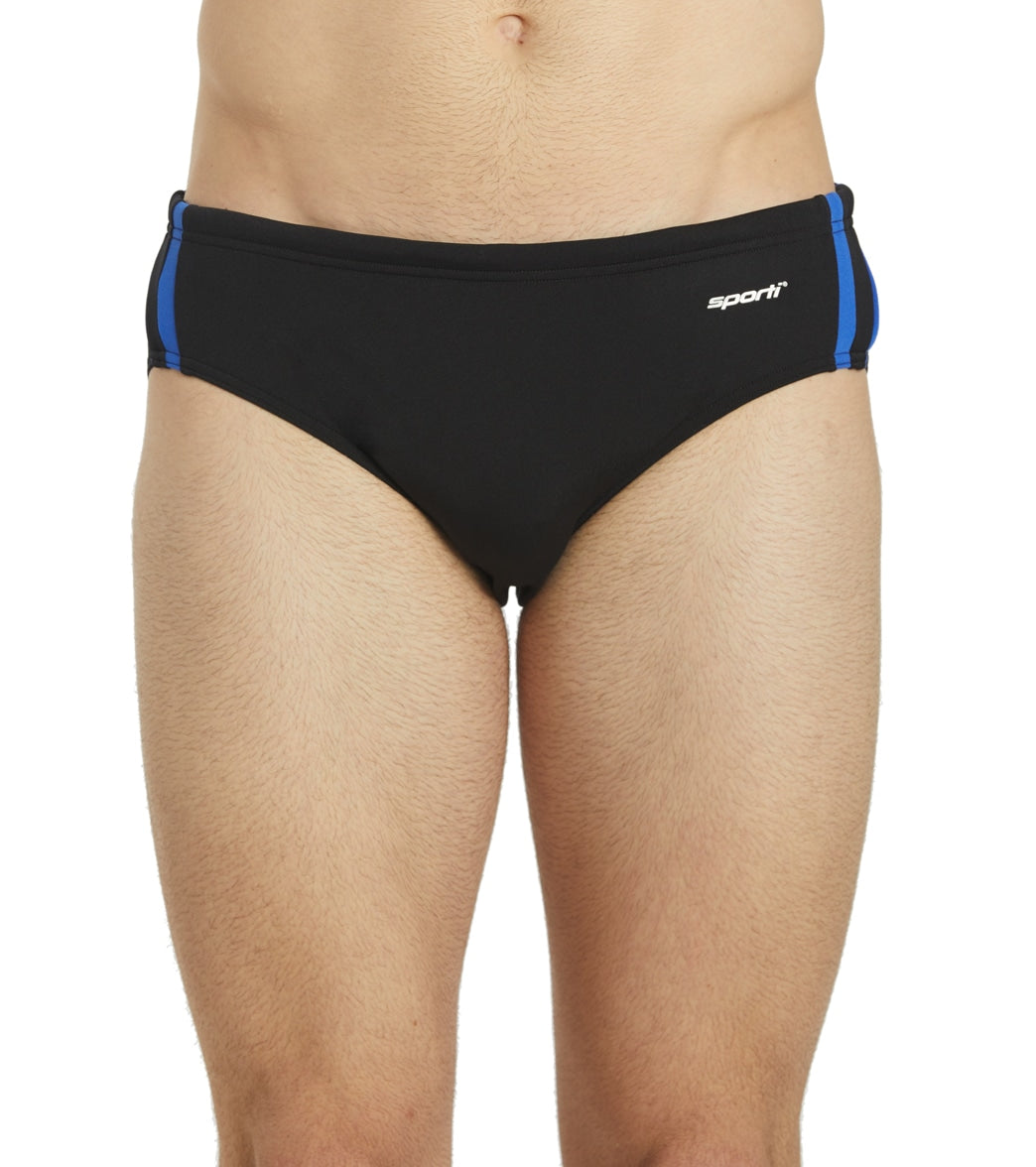 Sporti HydroLast Splice Brief Swimsuit (22-40) Black/Royal