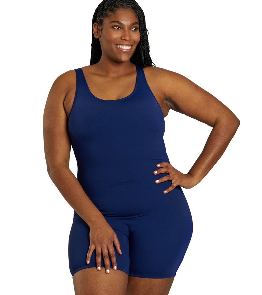 Sporti Plus Size HydroLast Chlorine Resistant Scoop Back Unitard One Piece Swimsuit