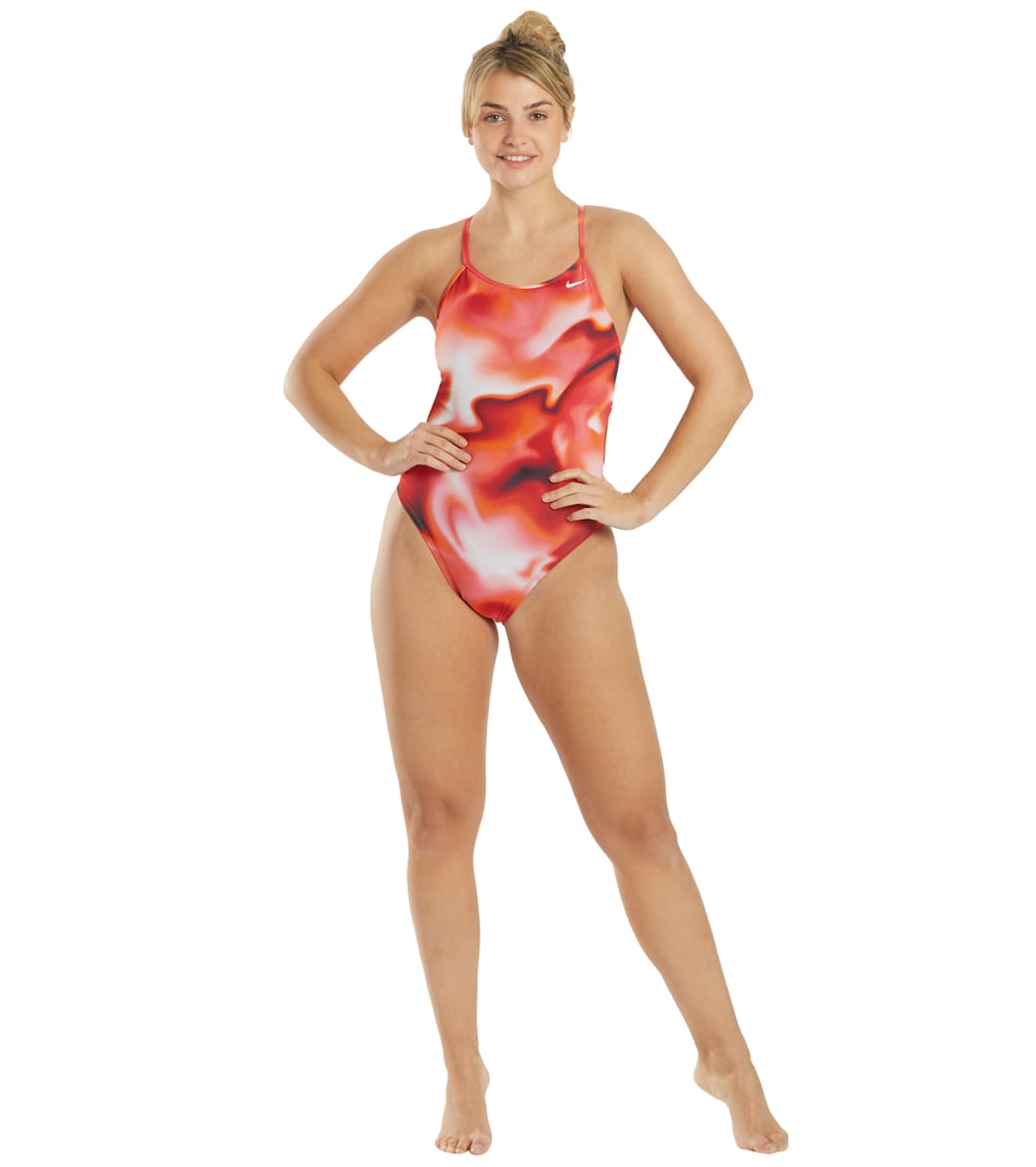 Nike Women's Amp Axis Modern Cut-Out One Piece Swimsuit University Red