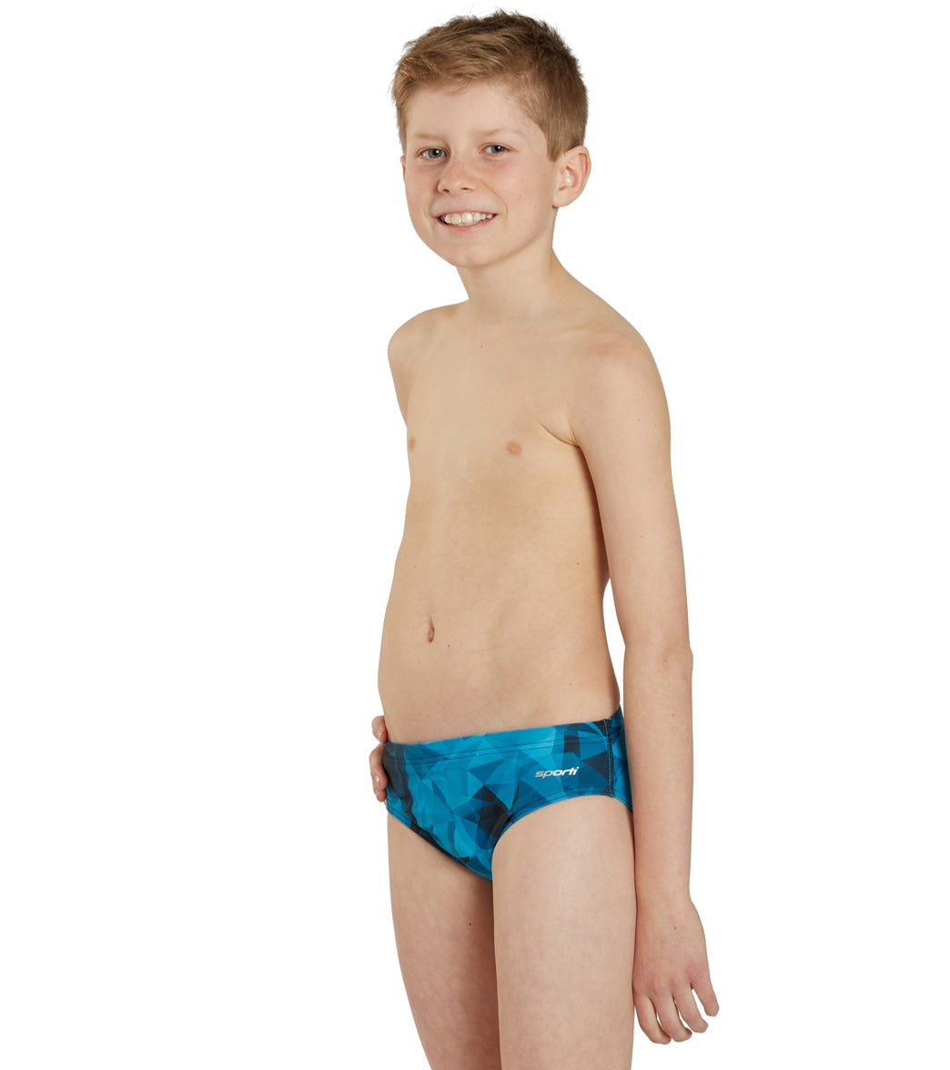 Sporti Fractalicious Brief Swimsuit Youth (22 - 28) Blue