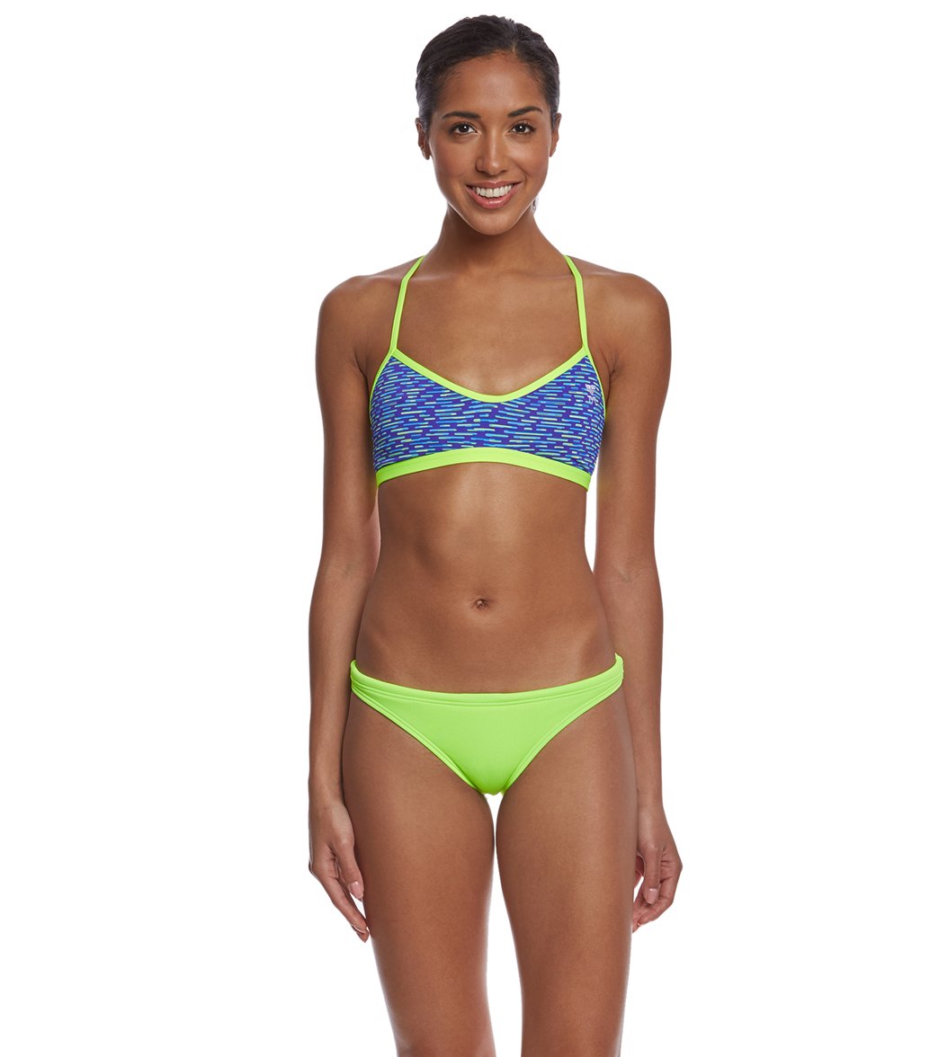 TYR Women's Solid Mini Bikini Bottom Fluorescent Yellow