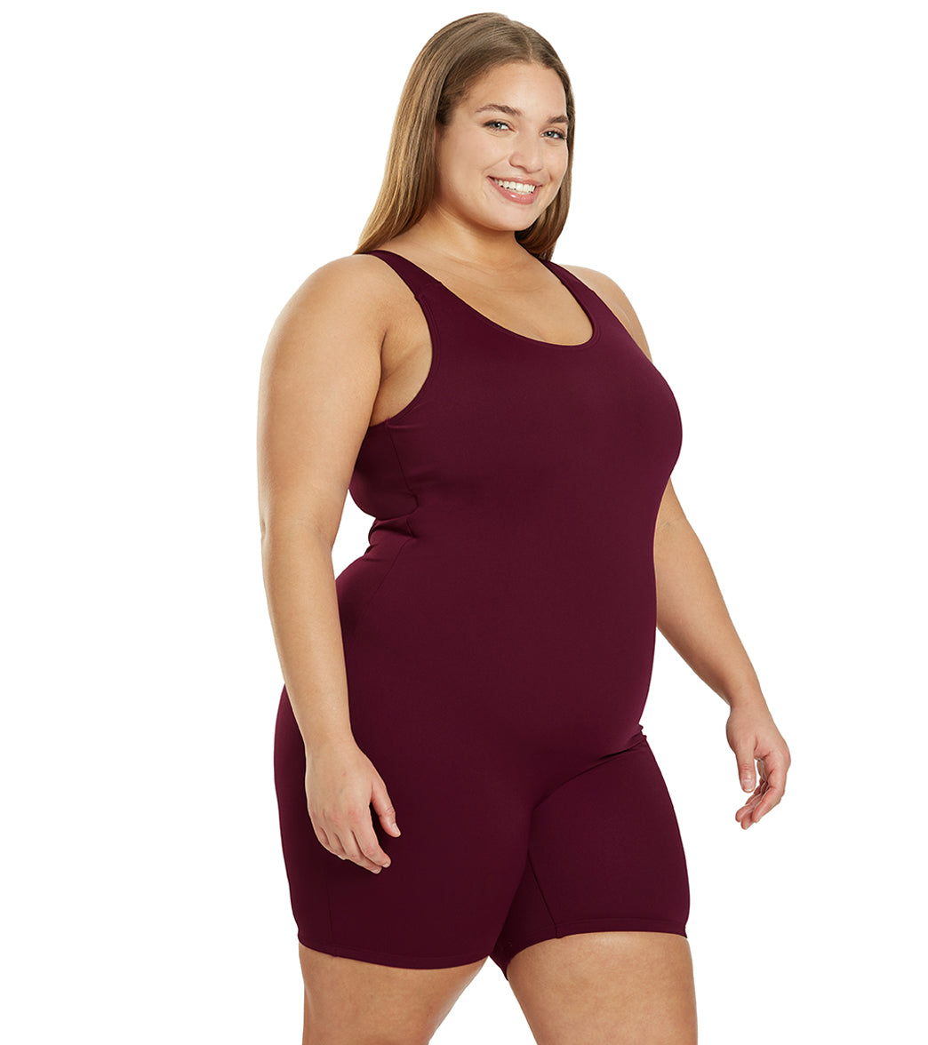 Sporti Plus Size HydroLast Chlorine Resistant Scoop Back Unitard One Piece Swimsuit