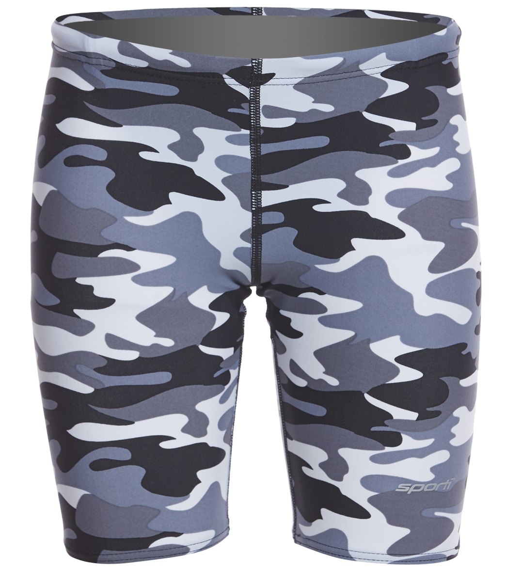 Sporti Camouflage Jammer Swimsuit Youth (22-28) Black/Grey