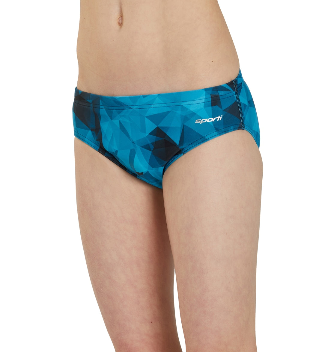 Sporti Fractalicious Brief Swimsuit Youth (22 - 28) Blue