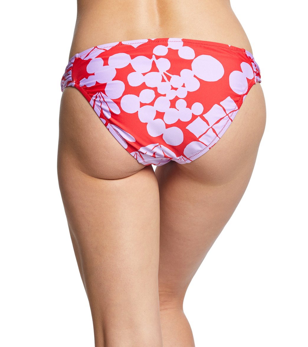 Trina Turk Bali Blossoms Twist Side Hipster Bikini Bottom Red