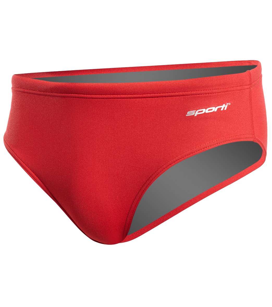 Sporti HydroLast Solid Brief Swimsuit Youth (22-28) Red