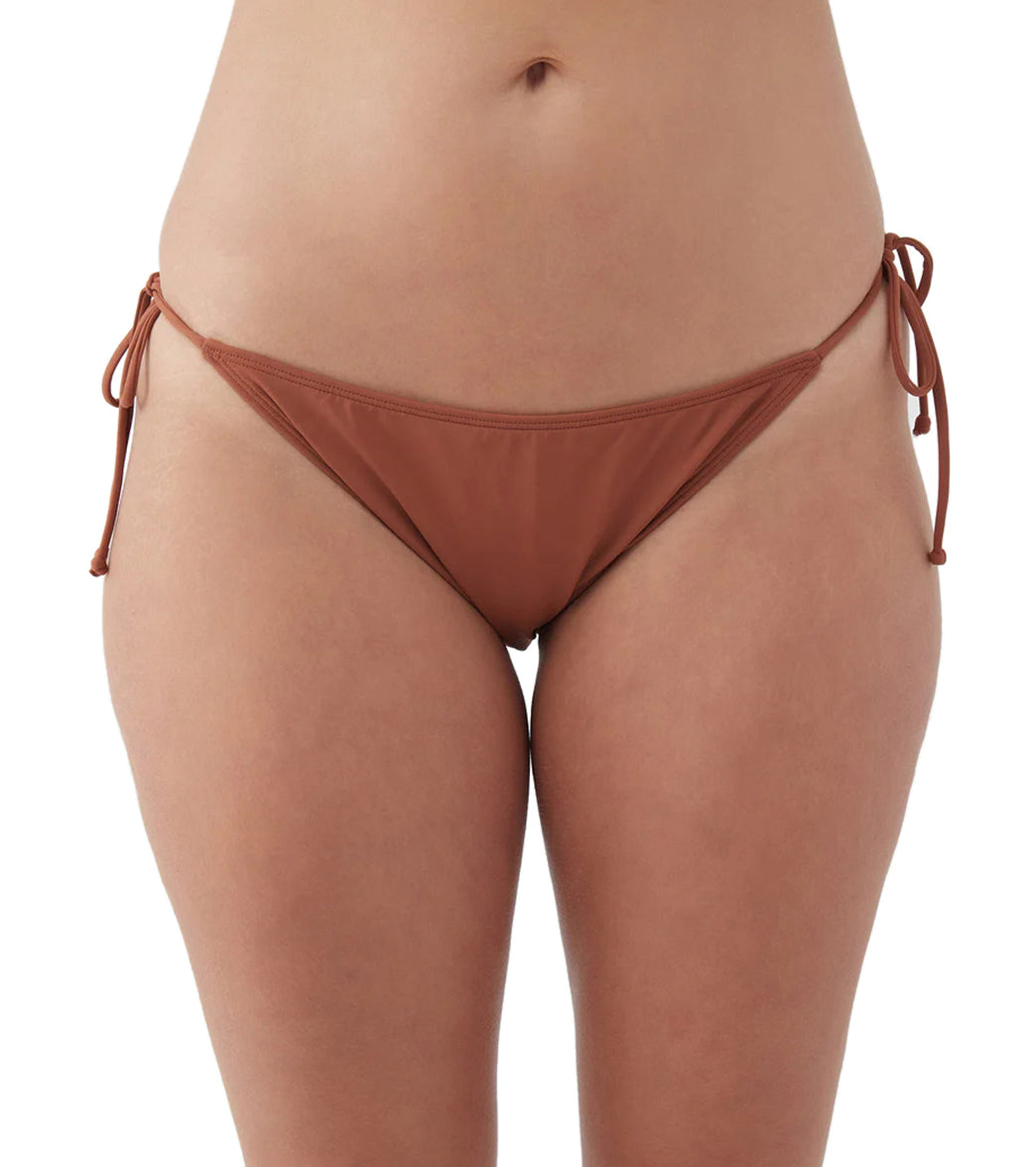 O'Neill Women's Saltwater Solids Maracas Tie Side Bikini Bottom Rustic Brown