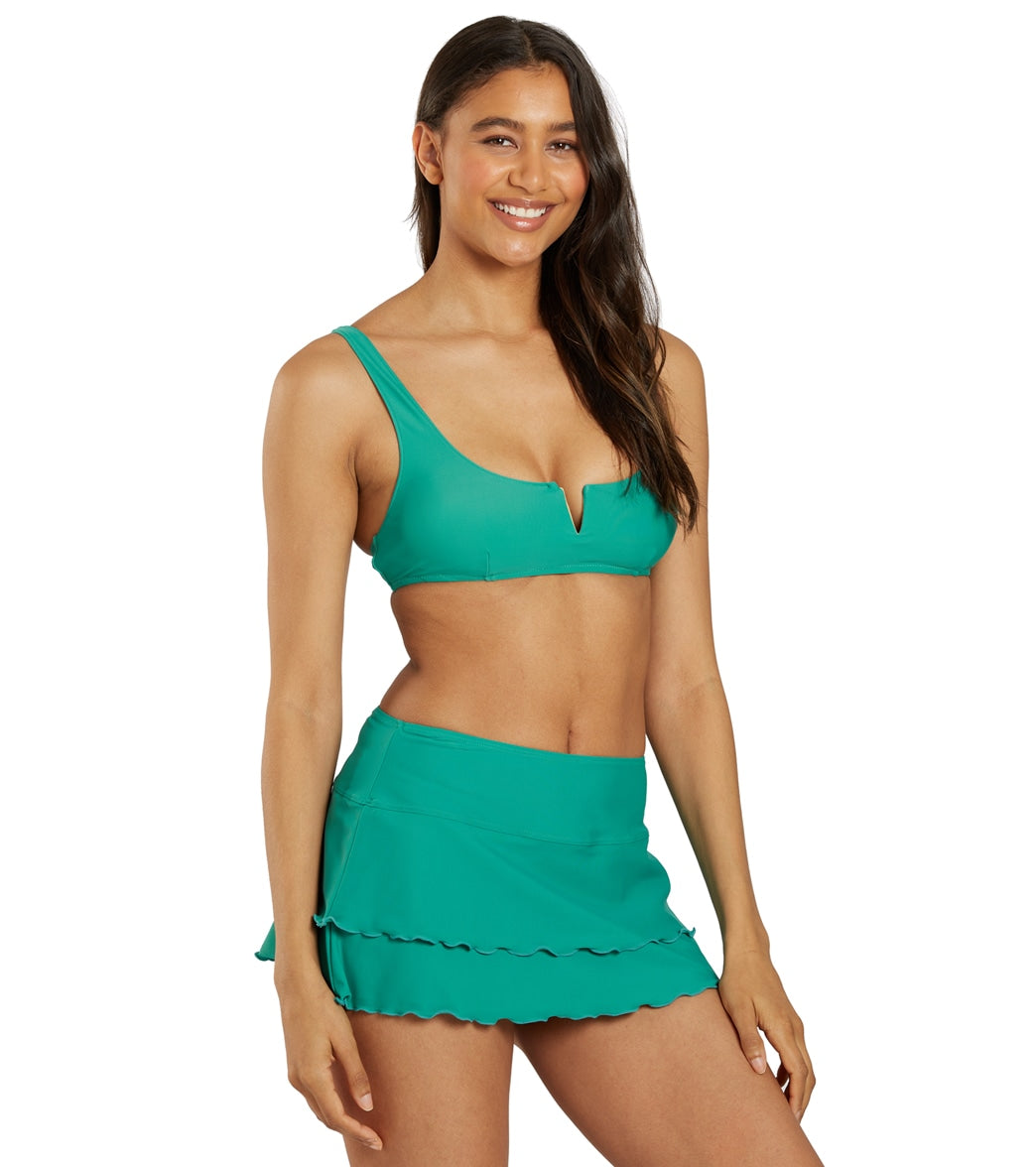 Sporti Solid Cover Up Swim Skirt Jade