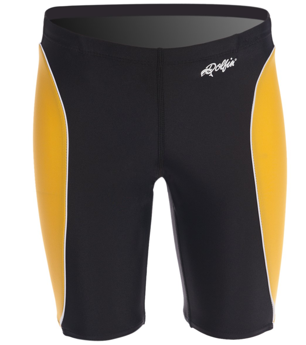 Dolfin Team Color Block Youth Jammer Swimsuit Black/Gold/White