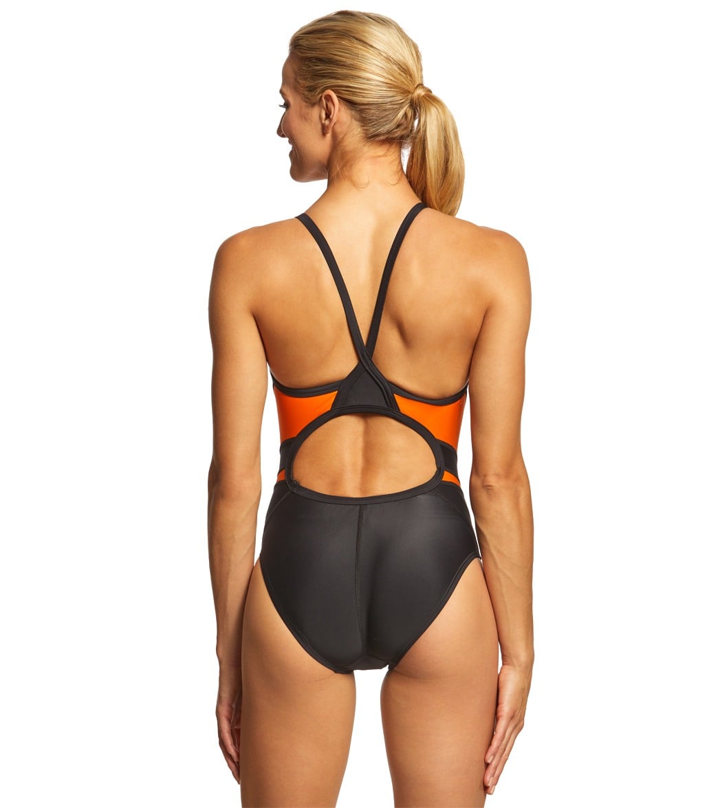 Speedo Women's Tone Setter Splice Flyback One Piece Swimsuit