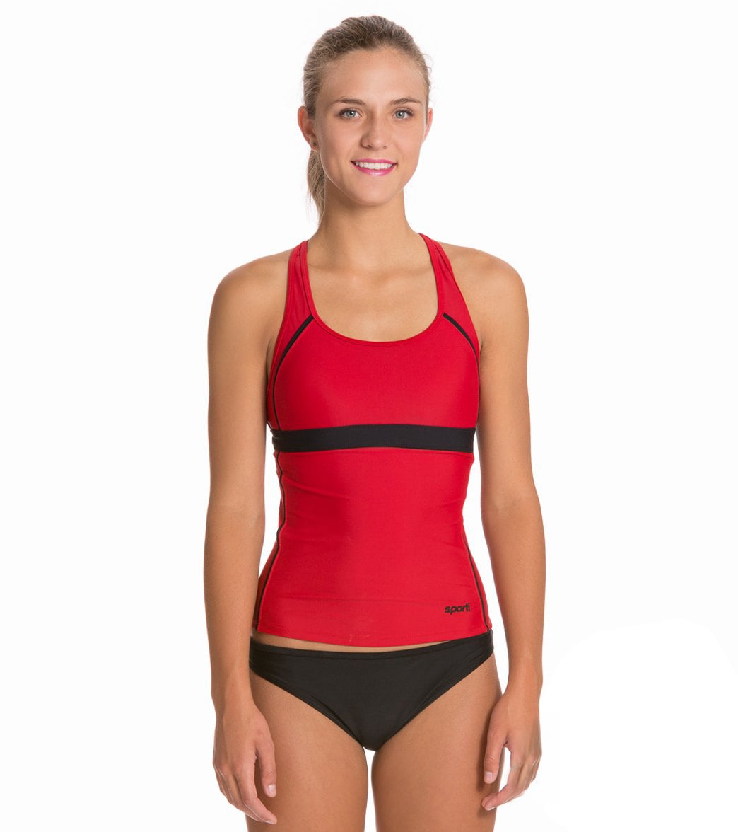 Sporti Active Racerback Solid Tankini Top