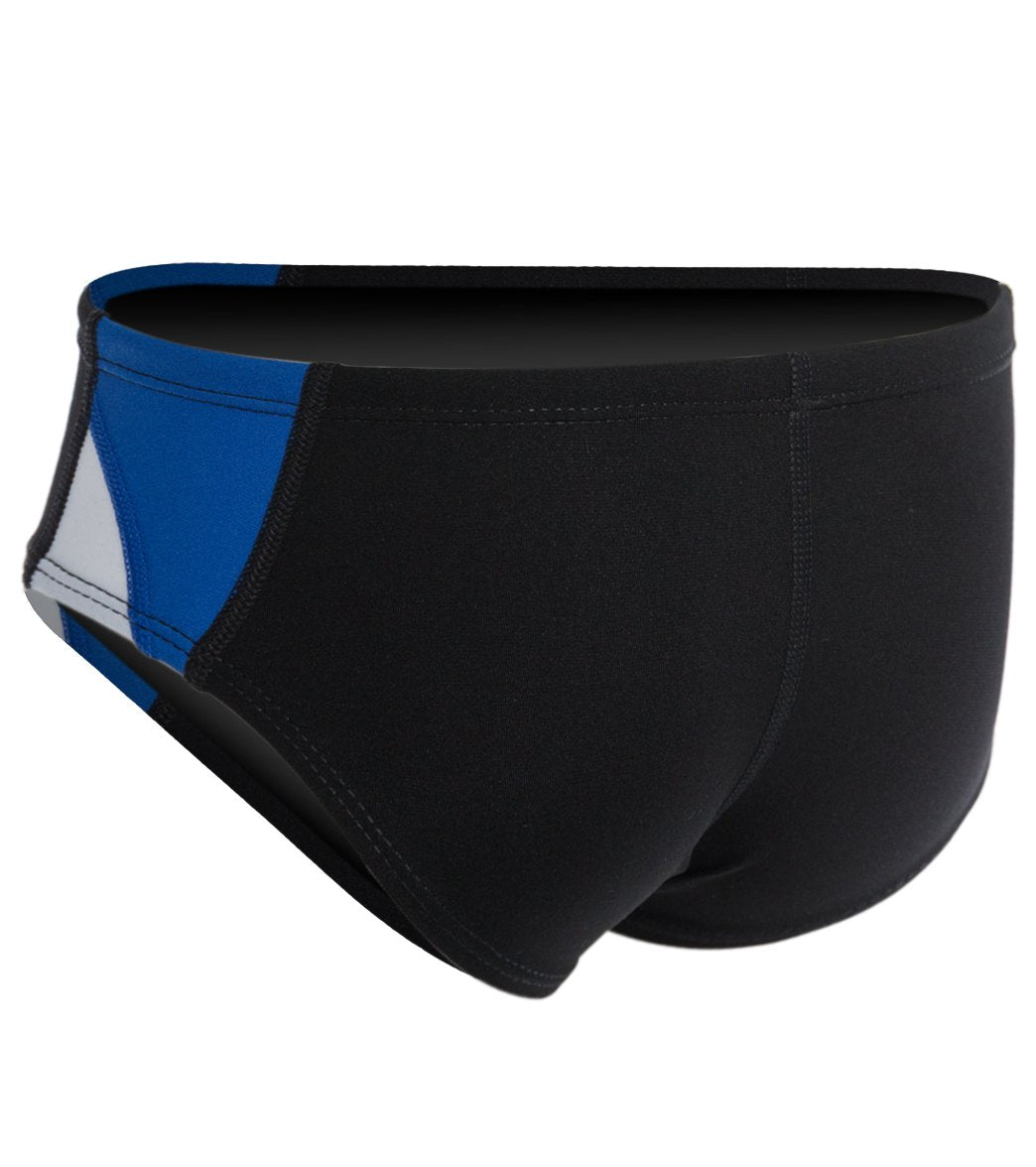 Dolfin Chloroban Color Block Youth Racer Brief Swimsuit Black/Royal/White