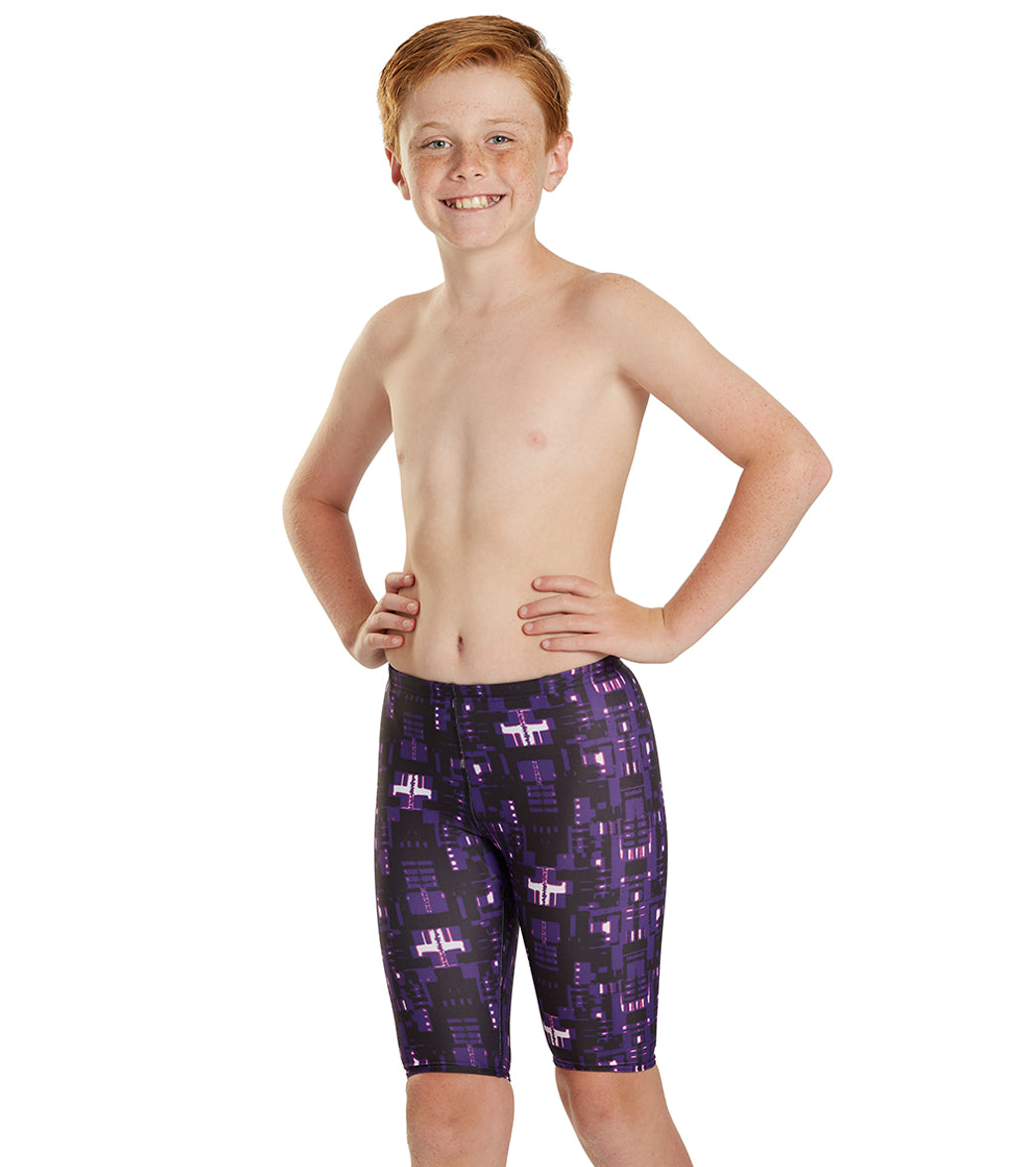 iSwim Varsity Blur Jammer Swimsuit Youth (22-28) Purple