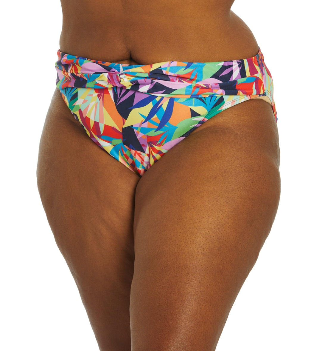 Dolfin Aquashape Women's Print Contemporary Knot Front Bikini Bottom