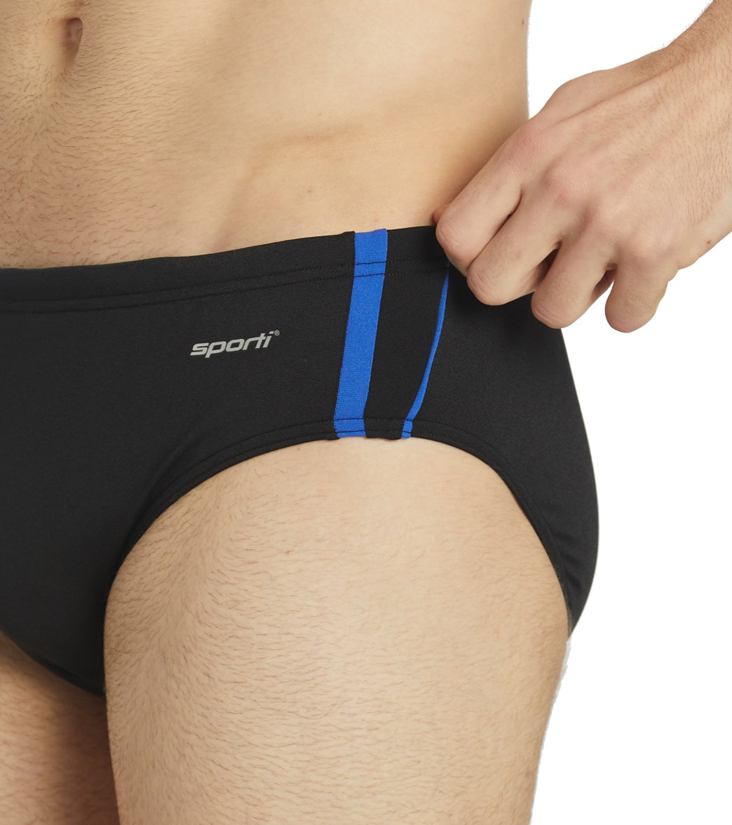 Sporti HydroLast Splice Brief Swimsuit (22-40) Black/Royal