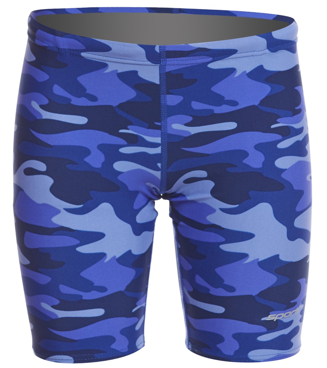 Sporti Camouflage Jammer Swimsuit Youth (22-28) Bright Blue/Blue Iris