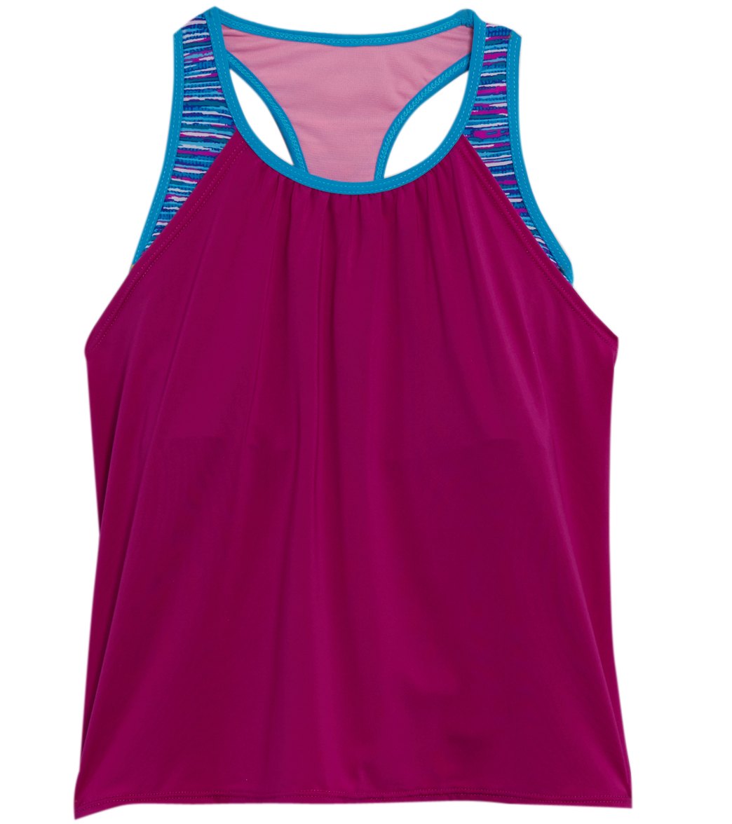 TYR Girls' Sunray Ava 2 in 1 Tankini Top (Big Kid)