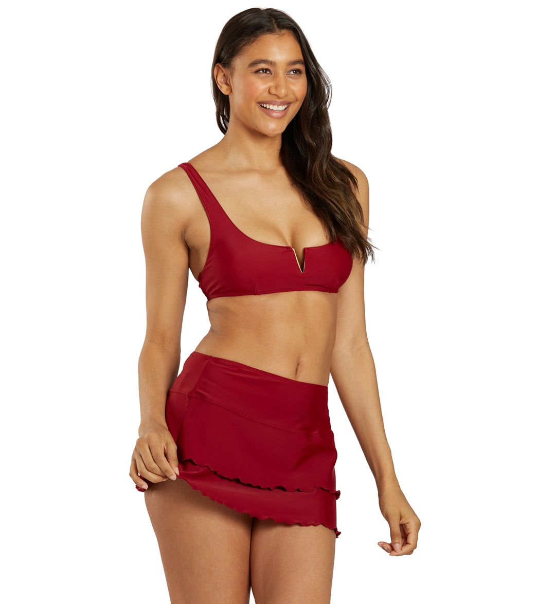 Sporti Solid Cover Up Swim Skirt Nutmeg