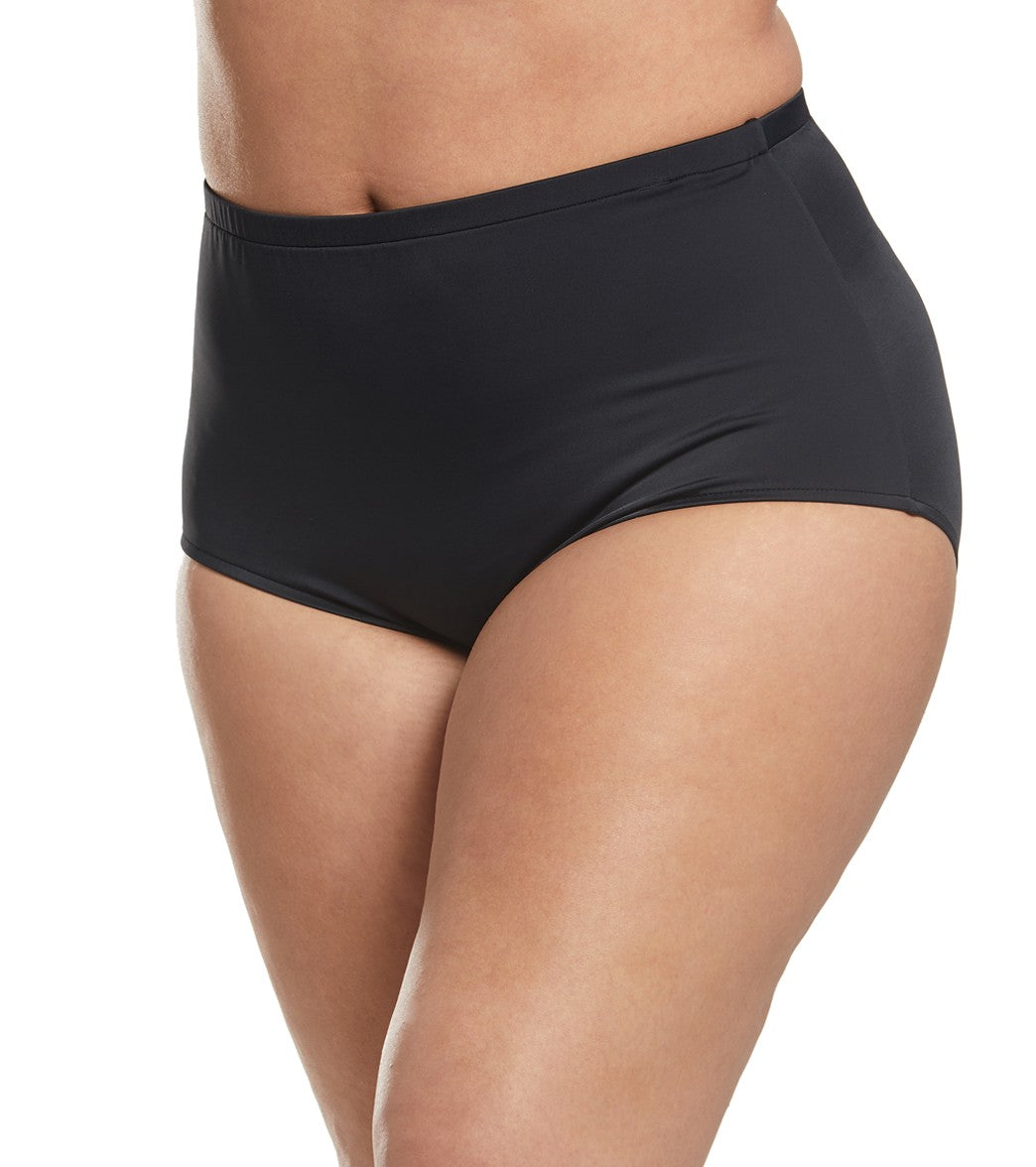 Maxine Plus Size High Waisted Bikini Bottom Black