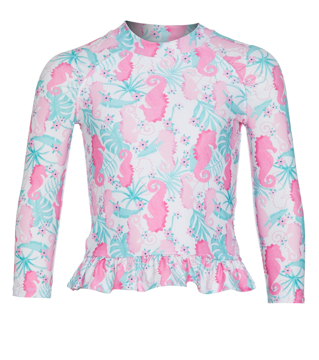 Flap Happy Girls' Magic Seahorse UPF 50+ Rash Guard (Baby, Toddler, Little Kid) Magic Seahorse