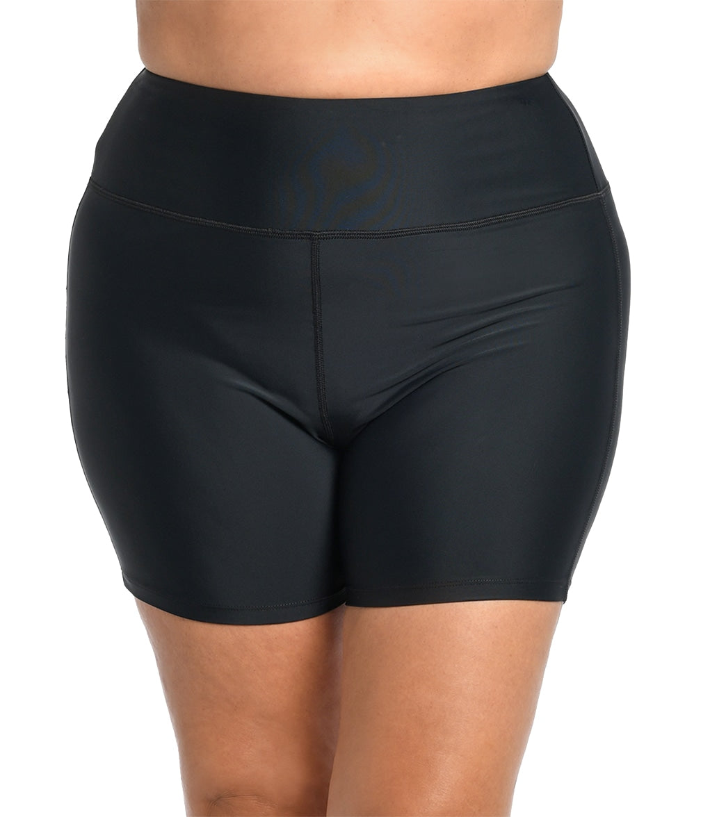 Maxine Women's Plus Size 6 Biker Short Black