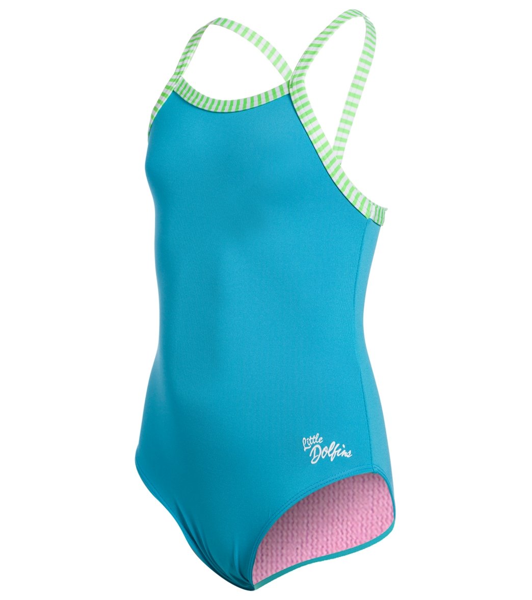 Dolfin Girls' Solid One Piece Swimsuit (Toddler, Little Kid)