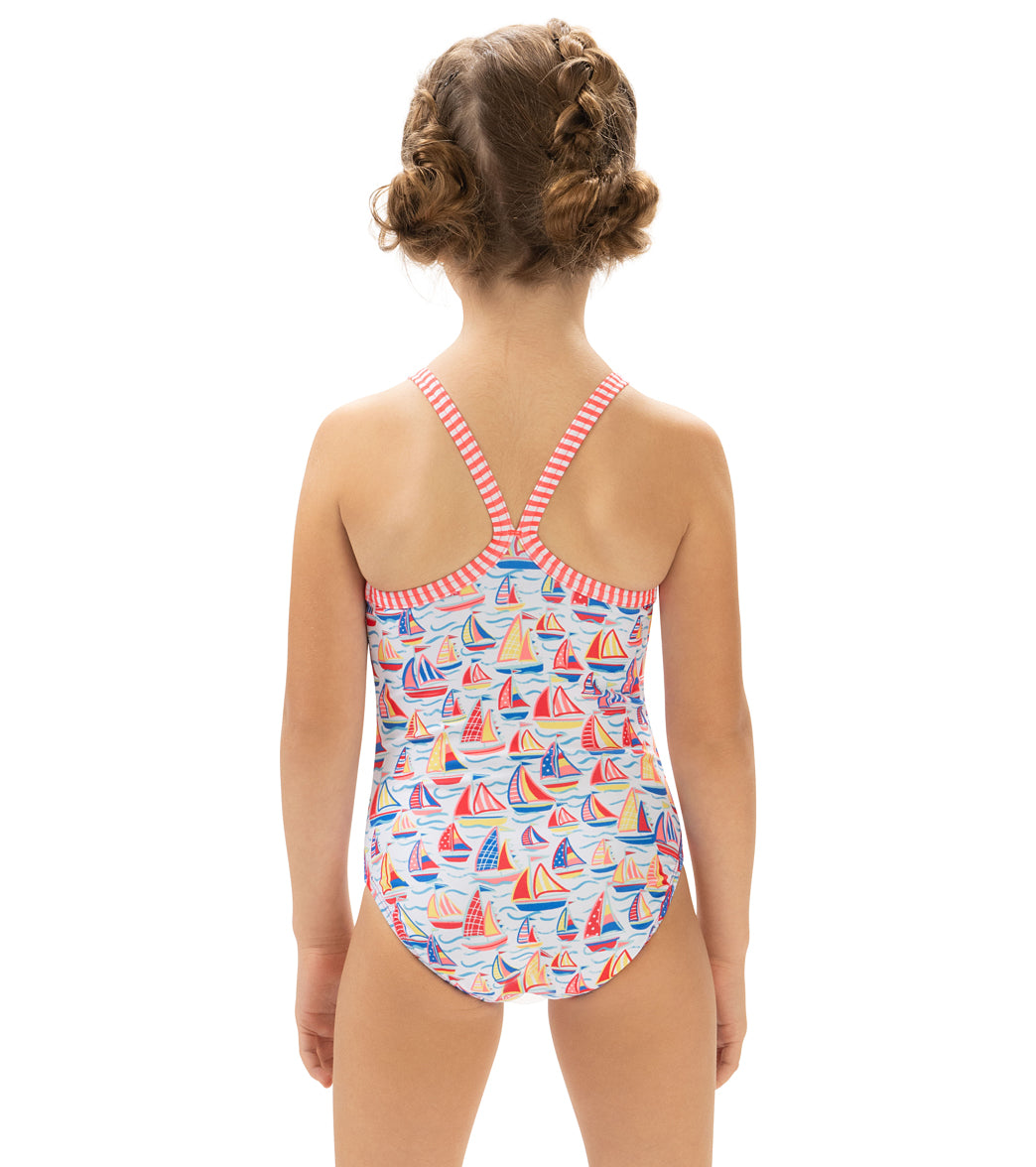 Dolfin Girls' High Tide Printed One Piece Swimsuit (Little Kid) High Tide