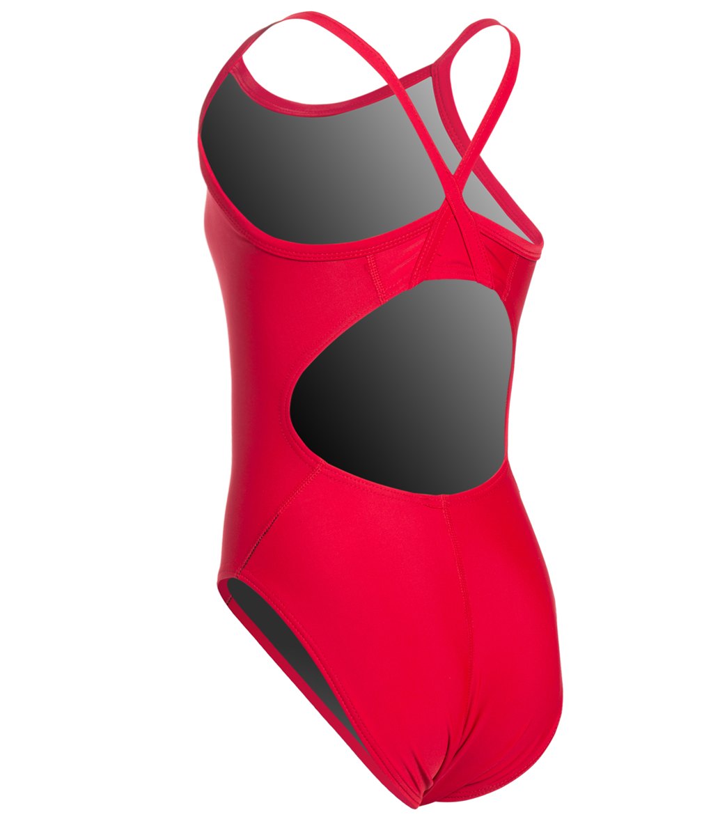 iSwim Essential Solid Thin Strap One Piece Swimsuit Youth (22-28) Red