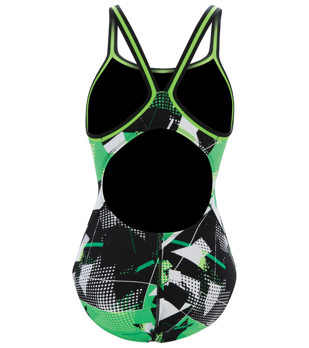 Dolfin Women's Reliance Renegade DBX Back One Piece Swimsuit Green