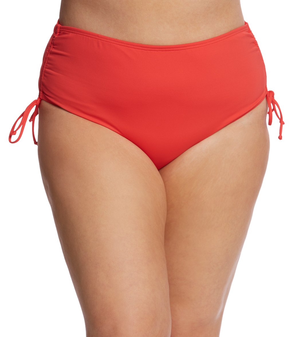 Beach House Plus Size Solid Hayden High Waisted Adjustable Side Bikini Bottom