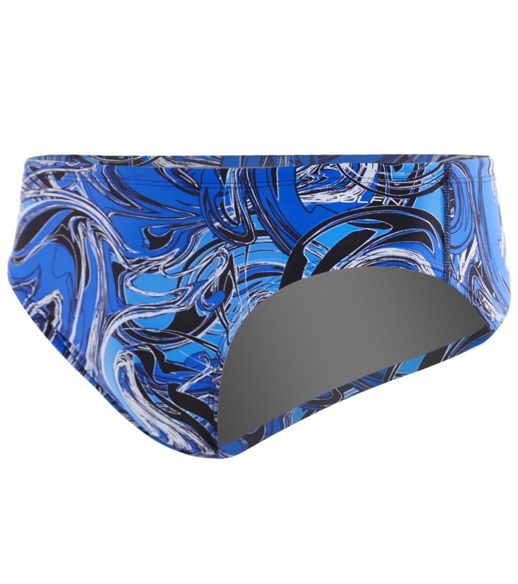 Dolfin Graphlite Men's Tidal Wave All Over Racer Brief Swimsuit Blue/Blue