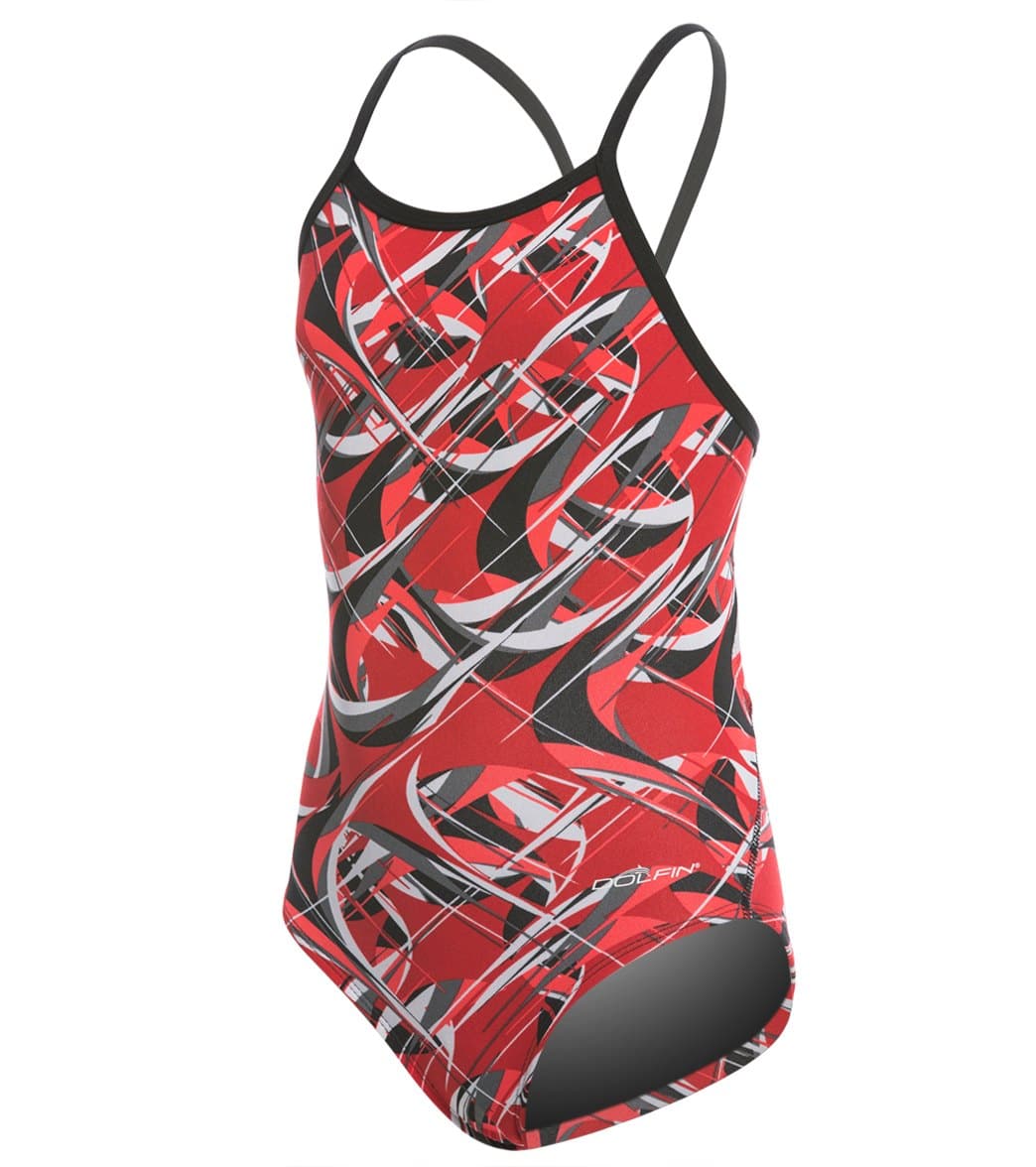 Dolfin Youth Reliance Predator V Back One Piece Swimsuit Red