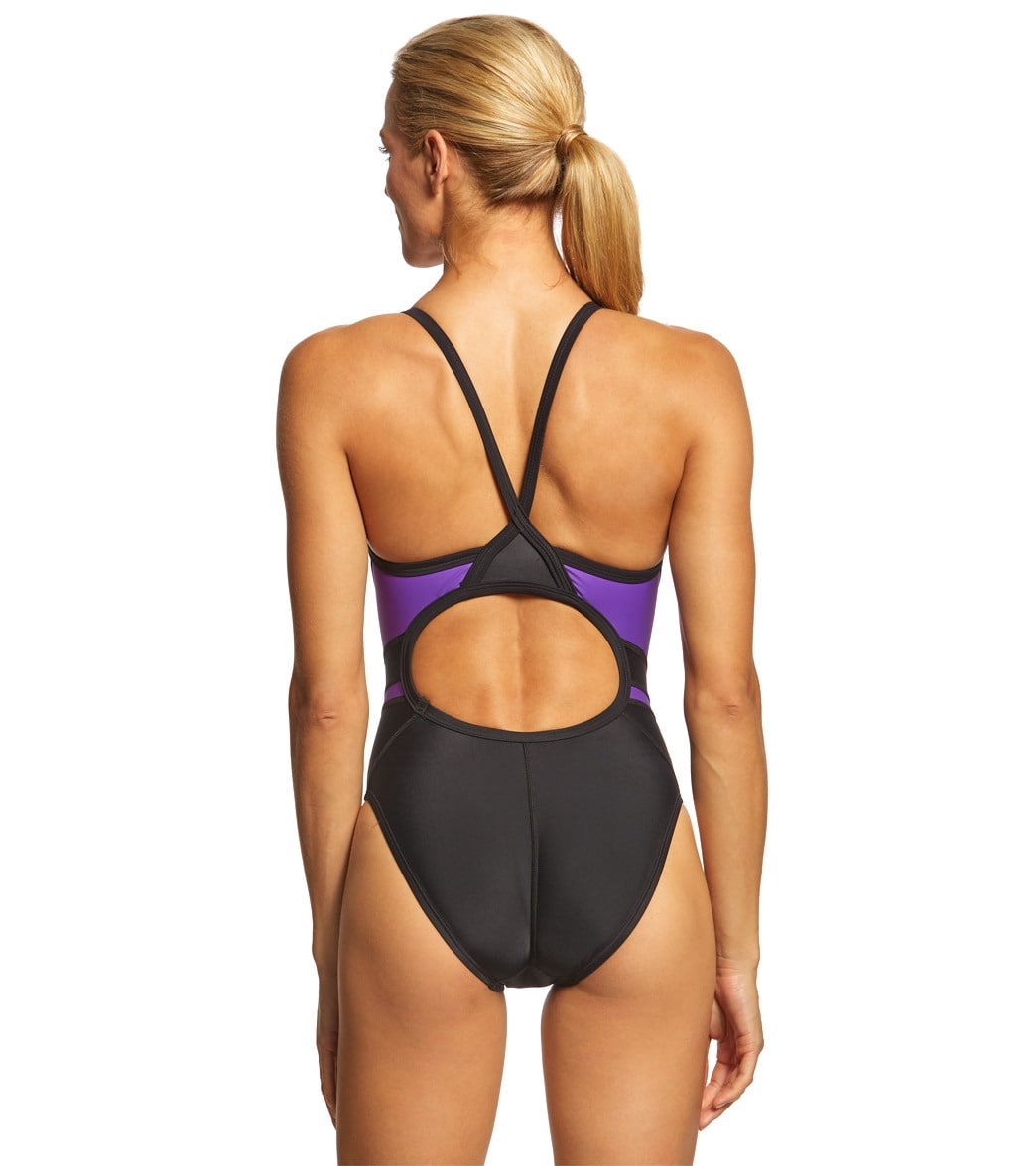 Speedo Women's Tone Setter Splice Flyback One Piece Swimsuit