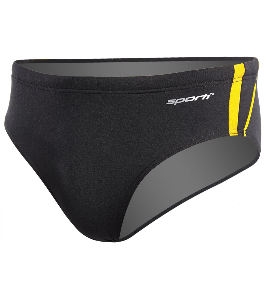 Sporti HydroLast Splice Brief Swimsuit Youth (22-28) Black/Gold