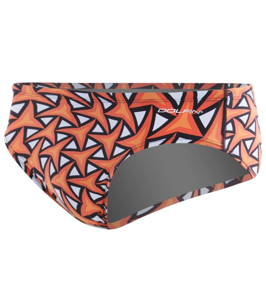 Dolfin Graphlite Men's Mako All Over Racer Brief Swimsuit Orange/Orange