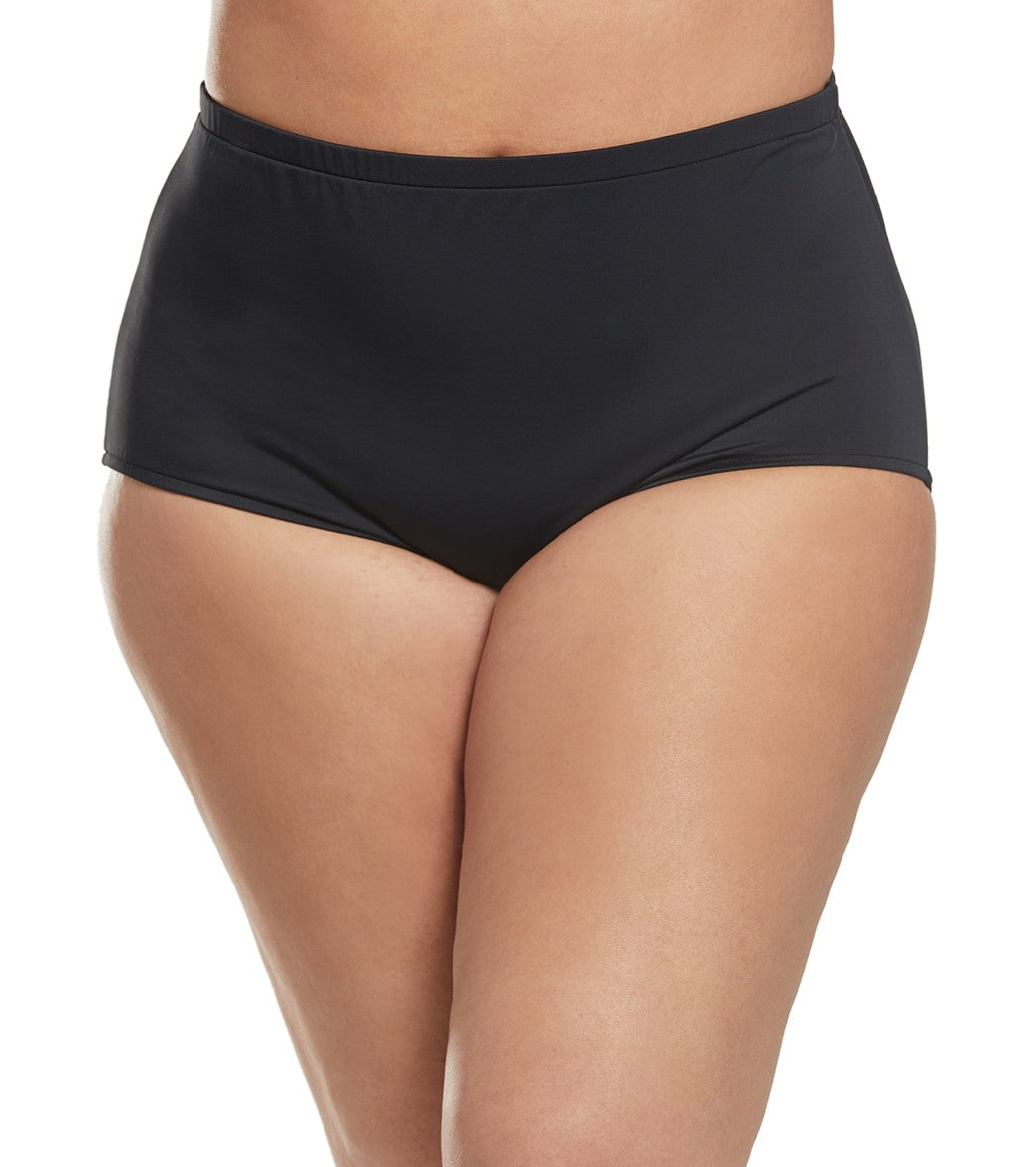 Maxine Plus Size High Waisted Bikini Bottom Black