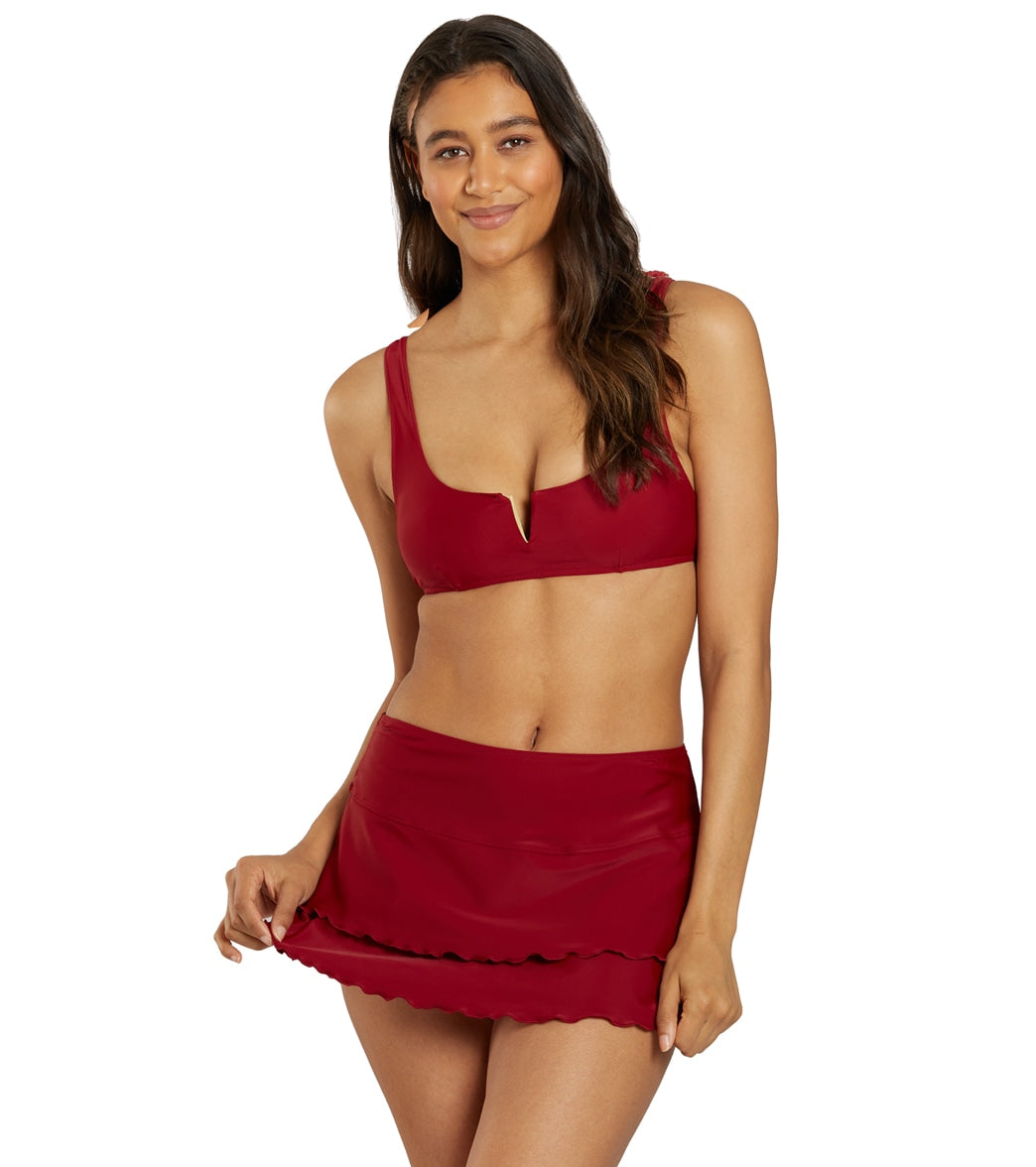 Sporti Solid Cover Up Swim Skirt Nutmeg