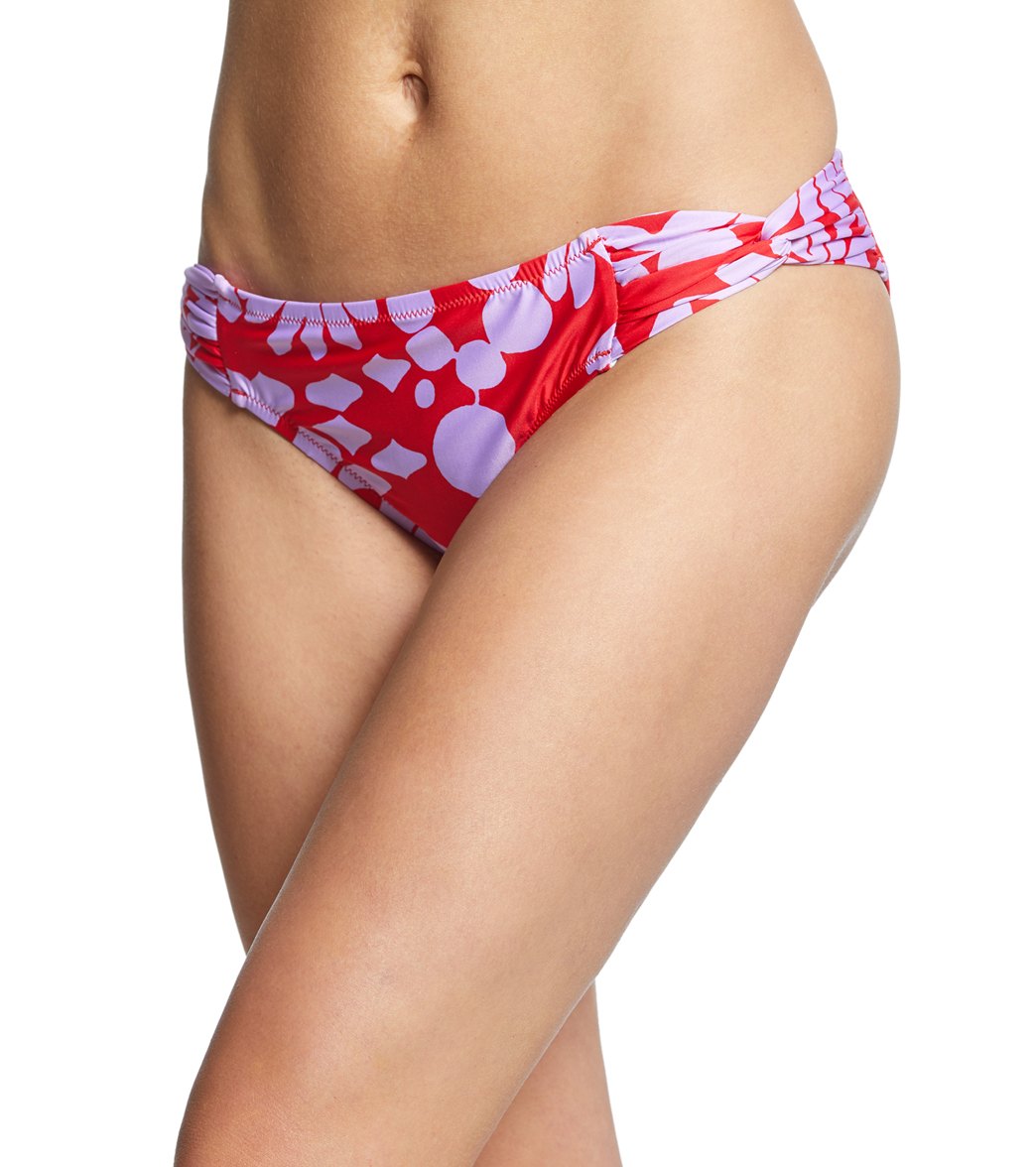 Trina Turk Bali Blossoms Twist Side Hipster Bikini Bottom Red