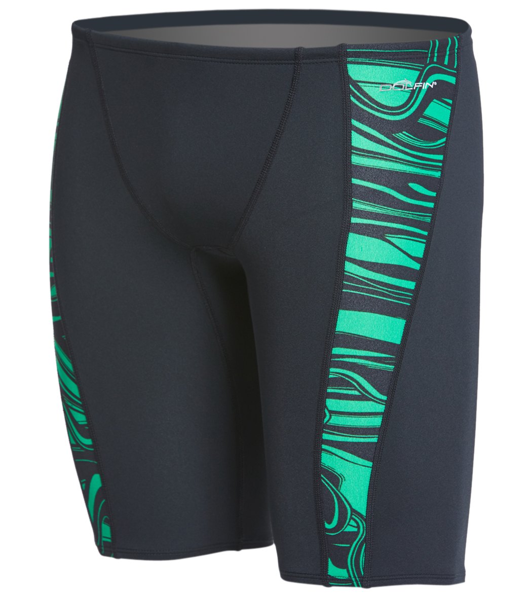 Dolfin Reliance Men's Lava Spliced Jammer Swimsuit Green Lava