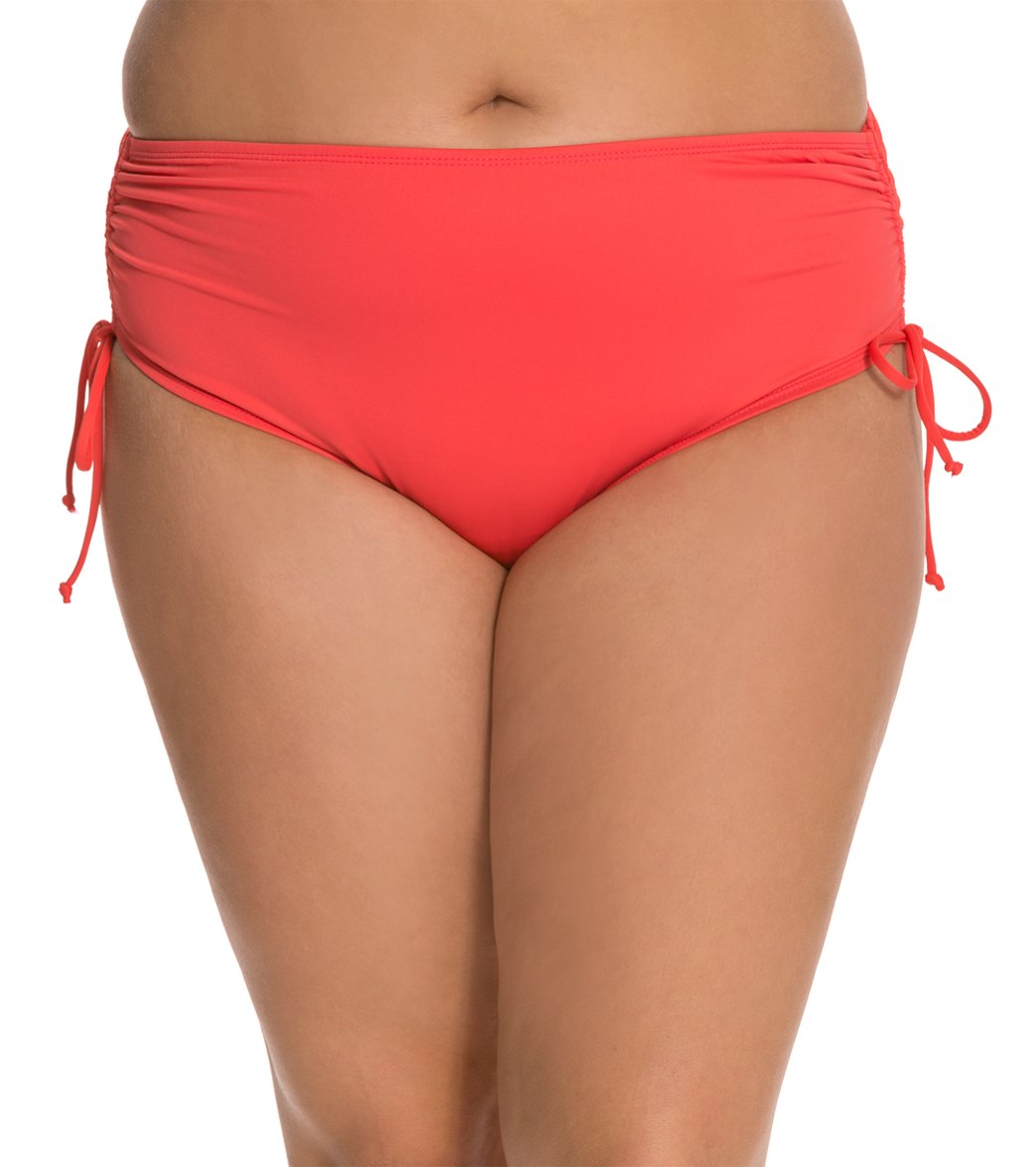 Beach House Plus Size Solid Hayden High Waisted Adjustable Side Bikini Bottom