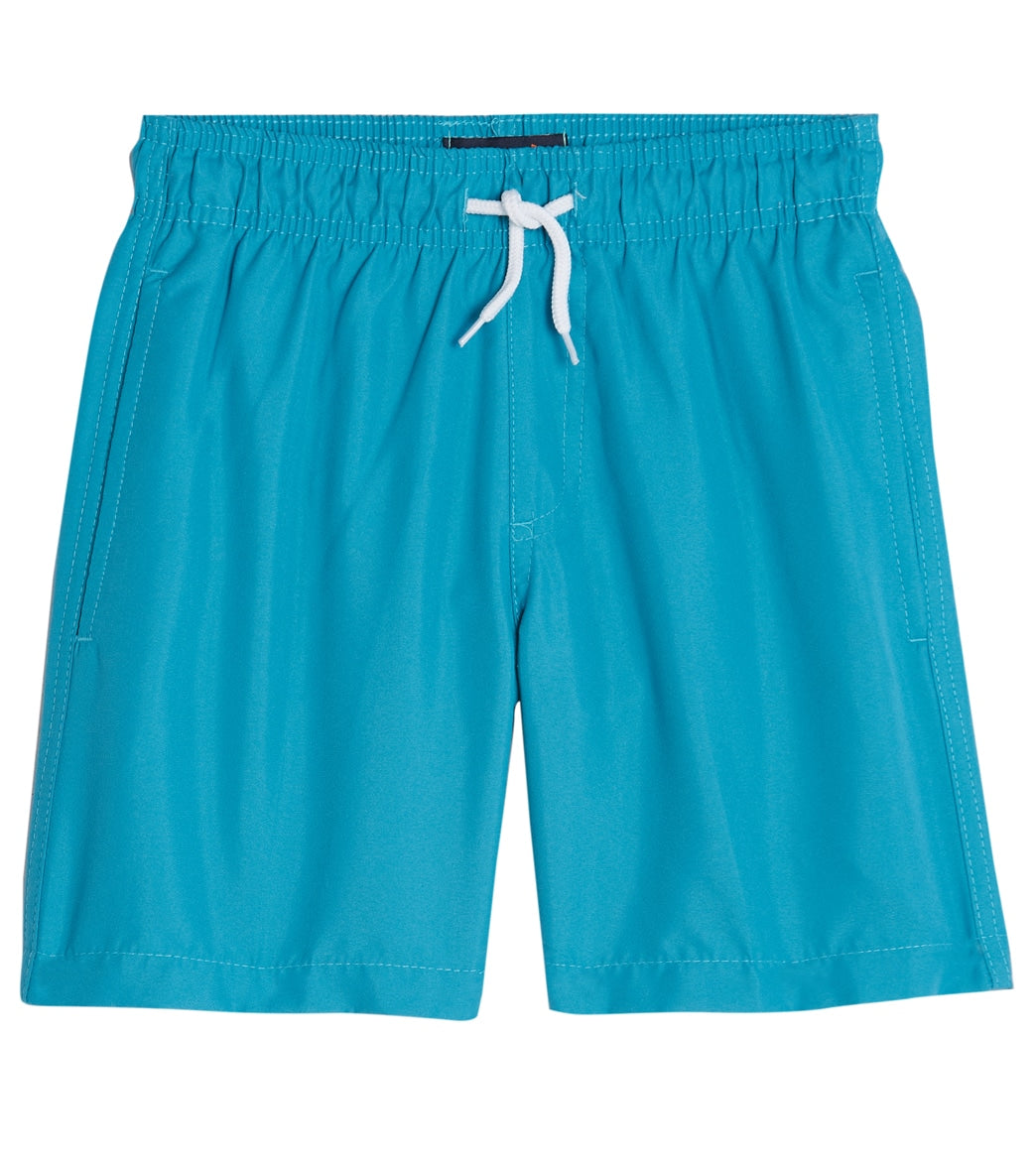 Trunks Surf & Swim Co. Boys' Stripe Sharks 2-Pack Swim Trunks (Big Kid) Frost Blue