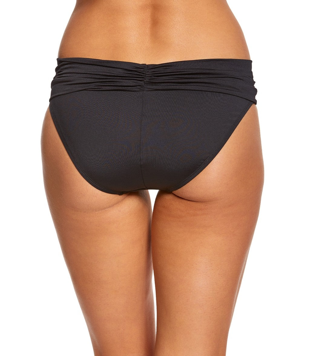 La Blanca Core Solid Shirred Band Hipster Bikini Bottom