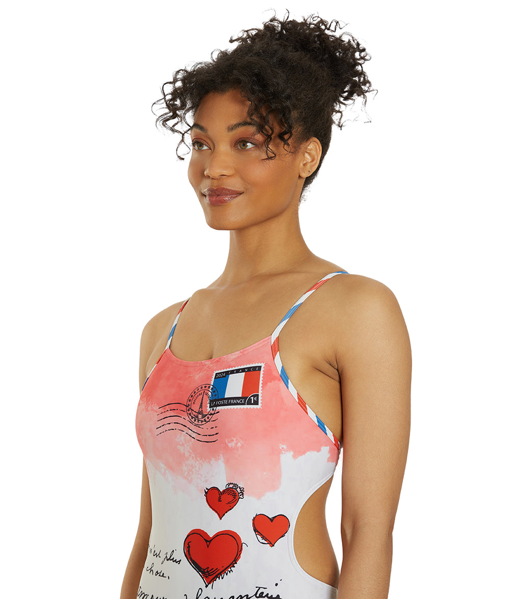 Sporti Paris Love Letters Micro Back One Piece Swimsuit (26-40) Love Letters