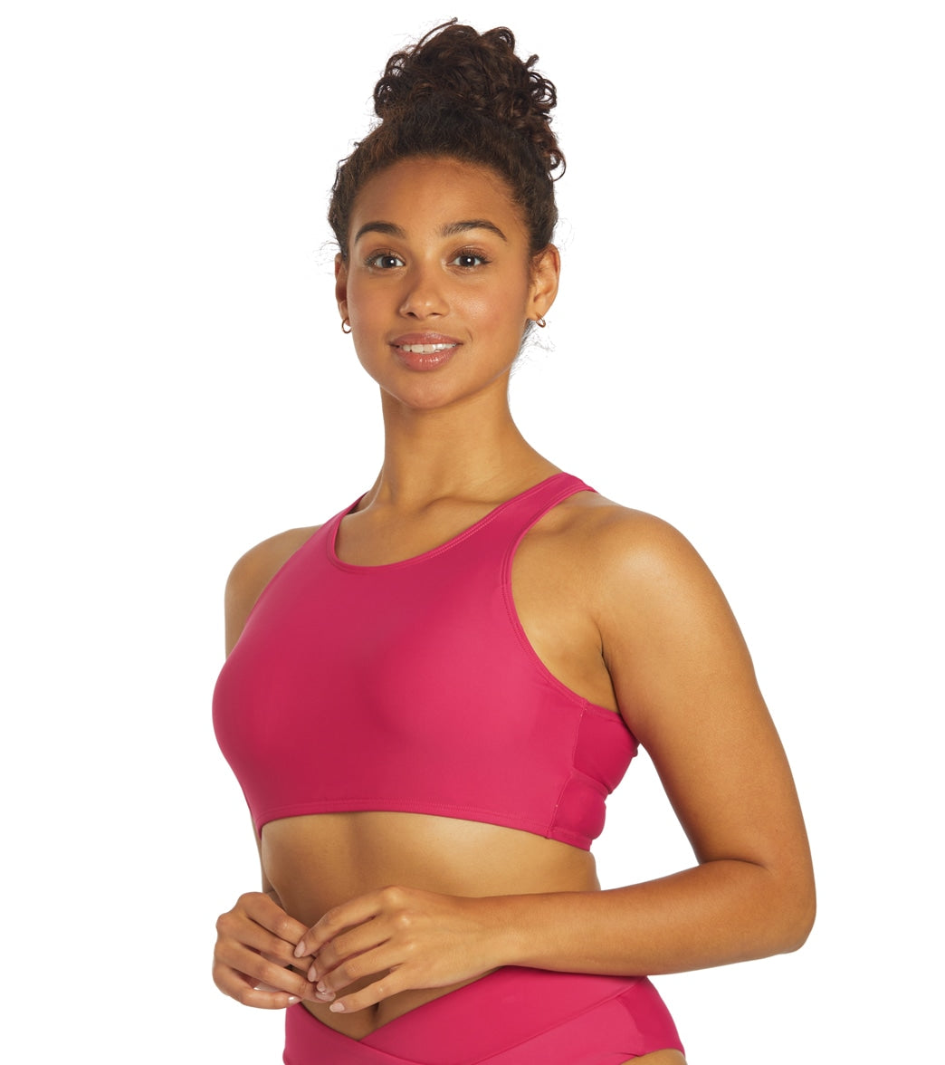 Sporti Active High Neck Crop Bikini Top Orchid