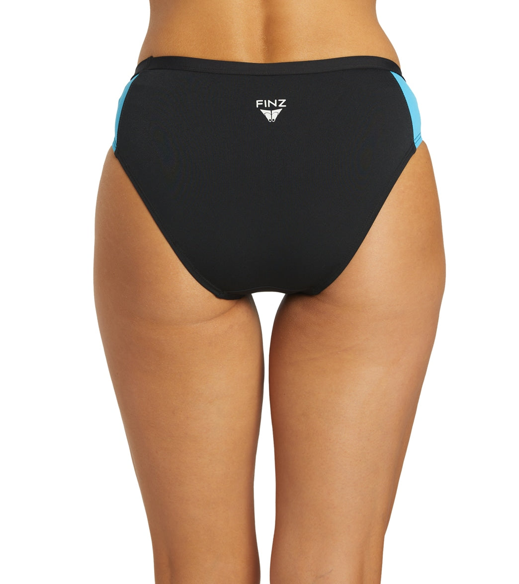 FINZ Women's Color Block Bikini Bottom Black/Blue