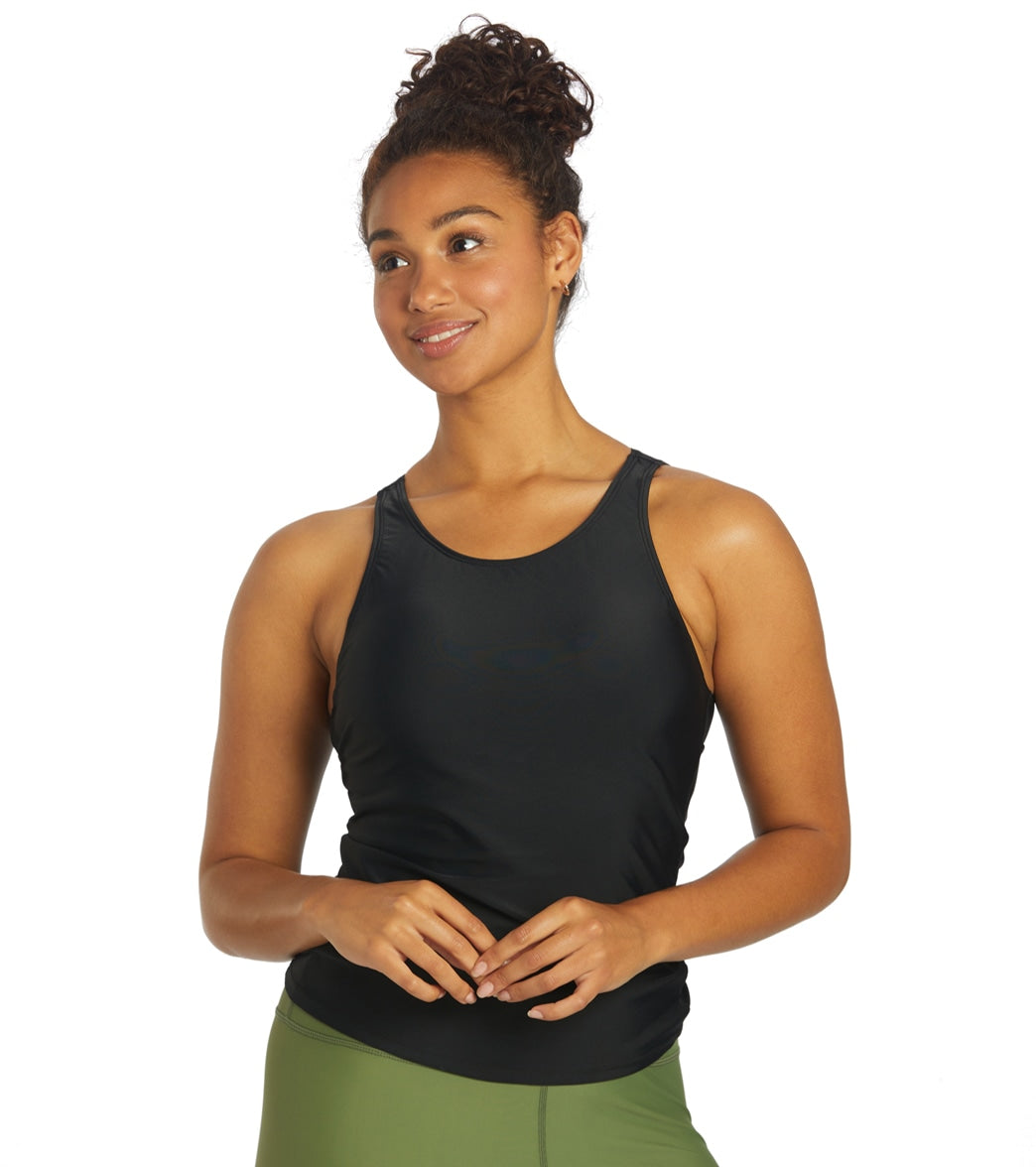 Sporti Active High Neck Tankini Top Black