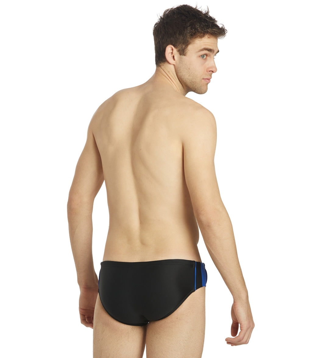 Sporti Piped Splice Brief Swimsuit (22-40) Black/Royal