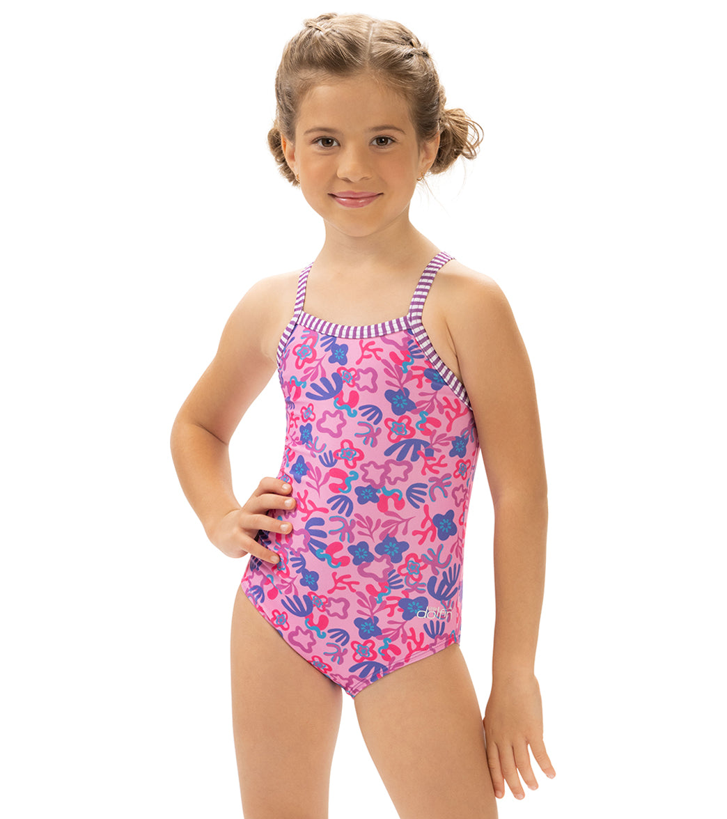 Dolfin Girls' Sunshine Printed One Piece Swimsuit (Little Kid) Sunshine