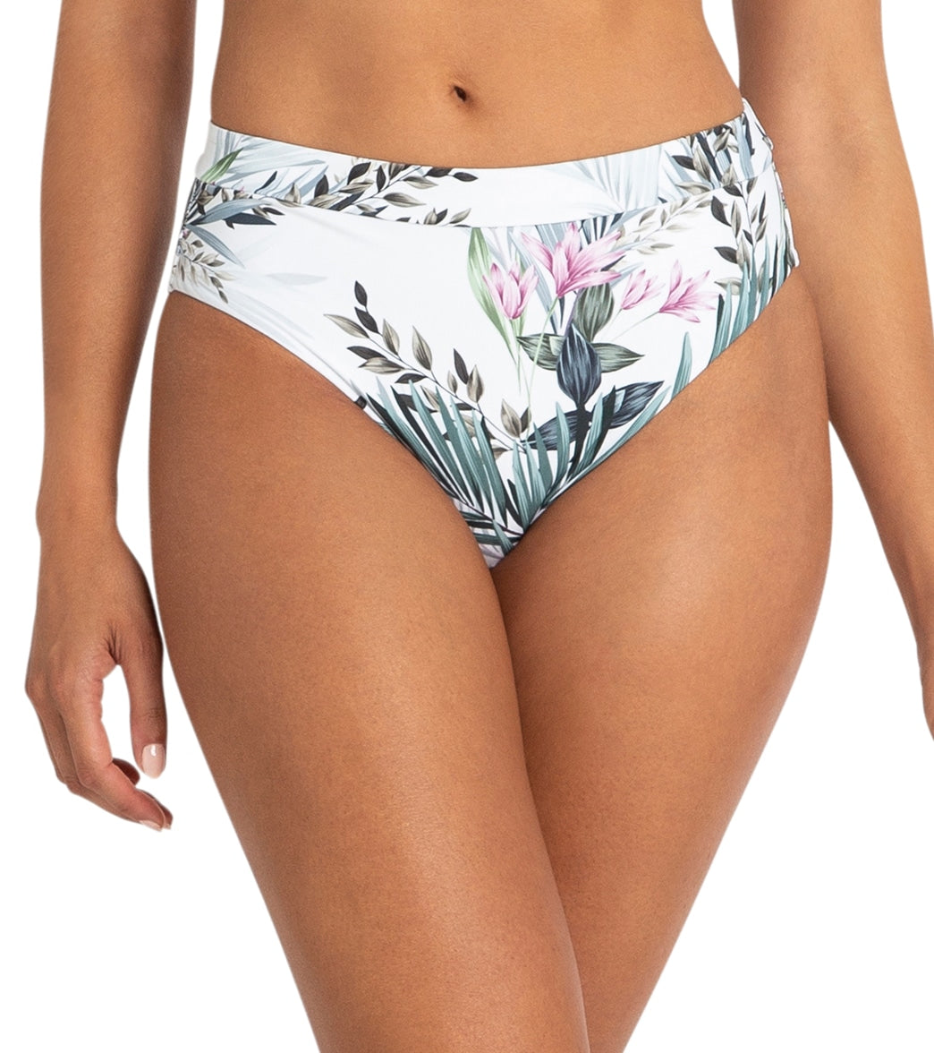 Azura Women's Sofia Midrise Band Bikini Bottom White