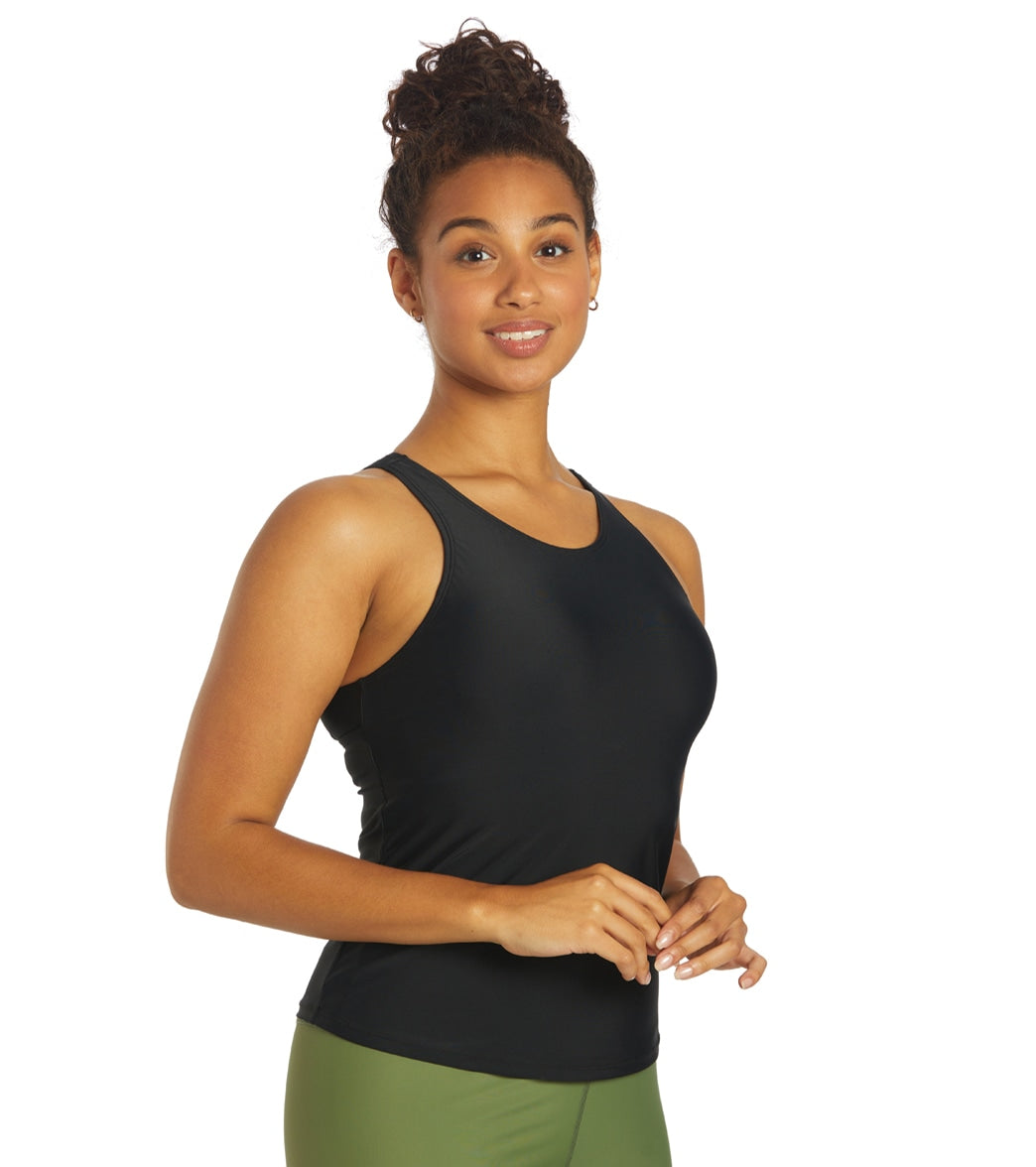 Sporti Active High Neck Tankini Top Black